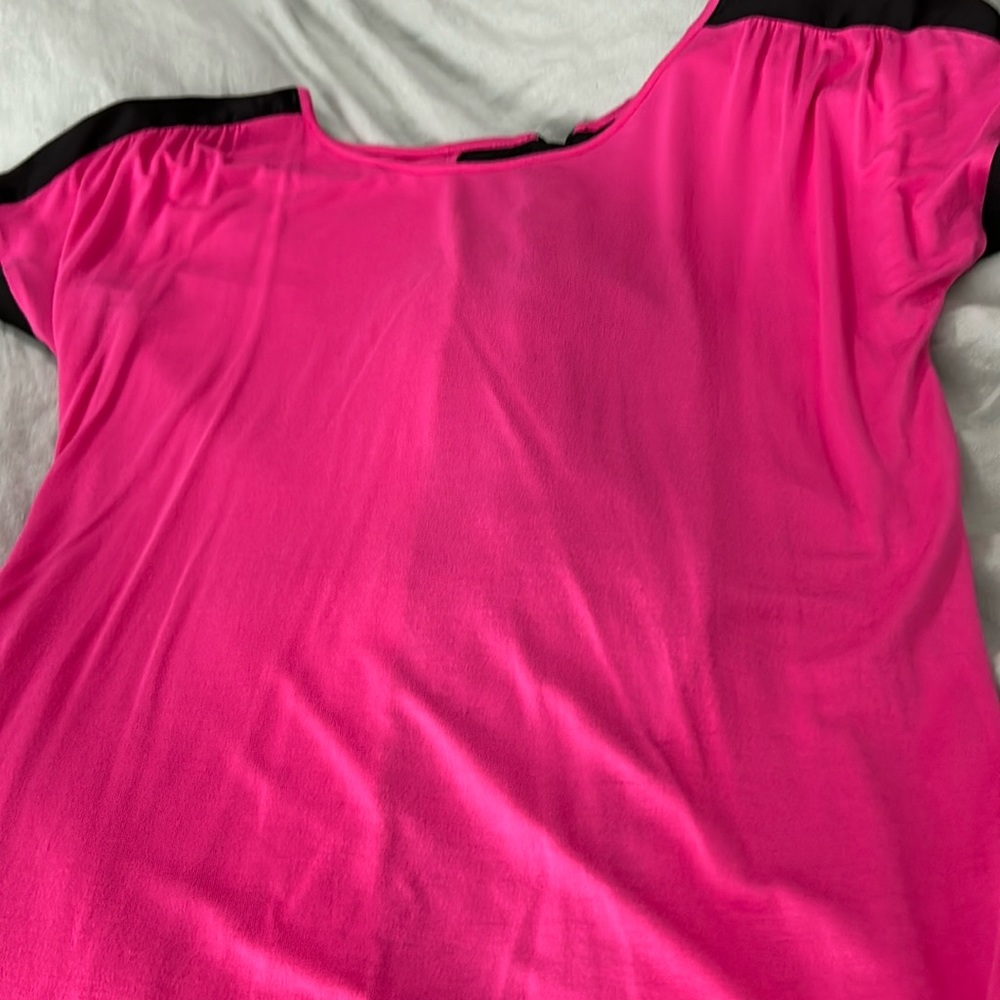 Hot pink and black top